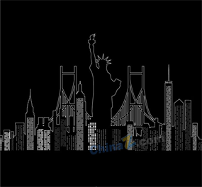 纽约城市剪影矢量设计